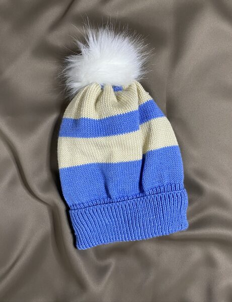 Winter Light blue hat with fleece lining  